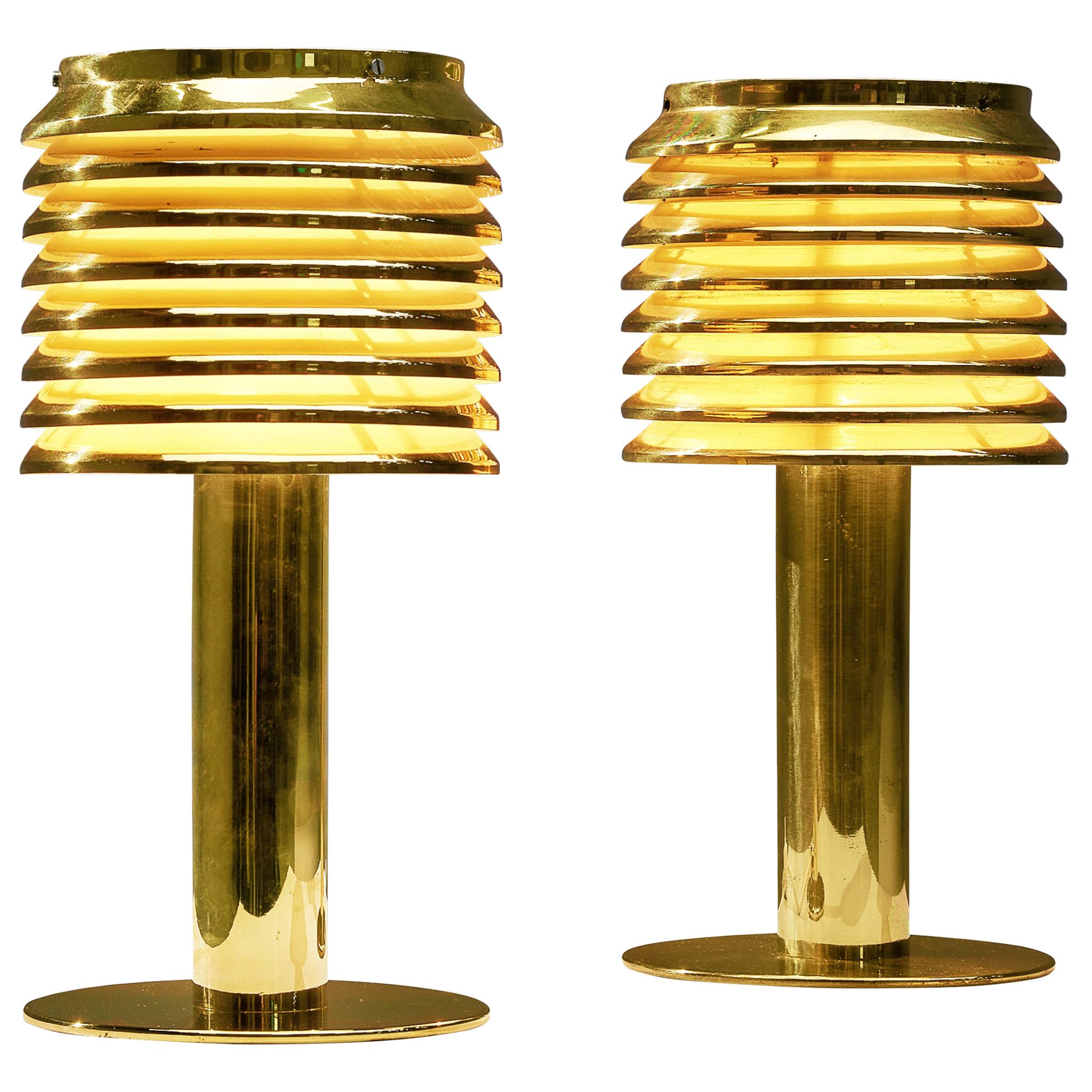 Hans-Agne Jakobsson Pair of Brass Table Lamps Model 'B-142'