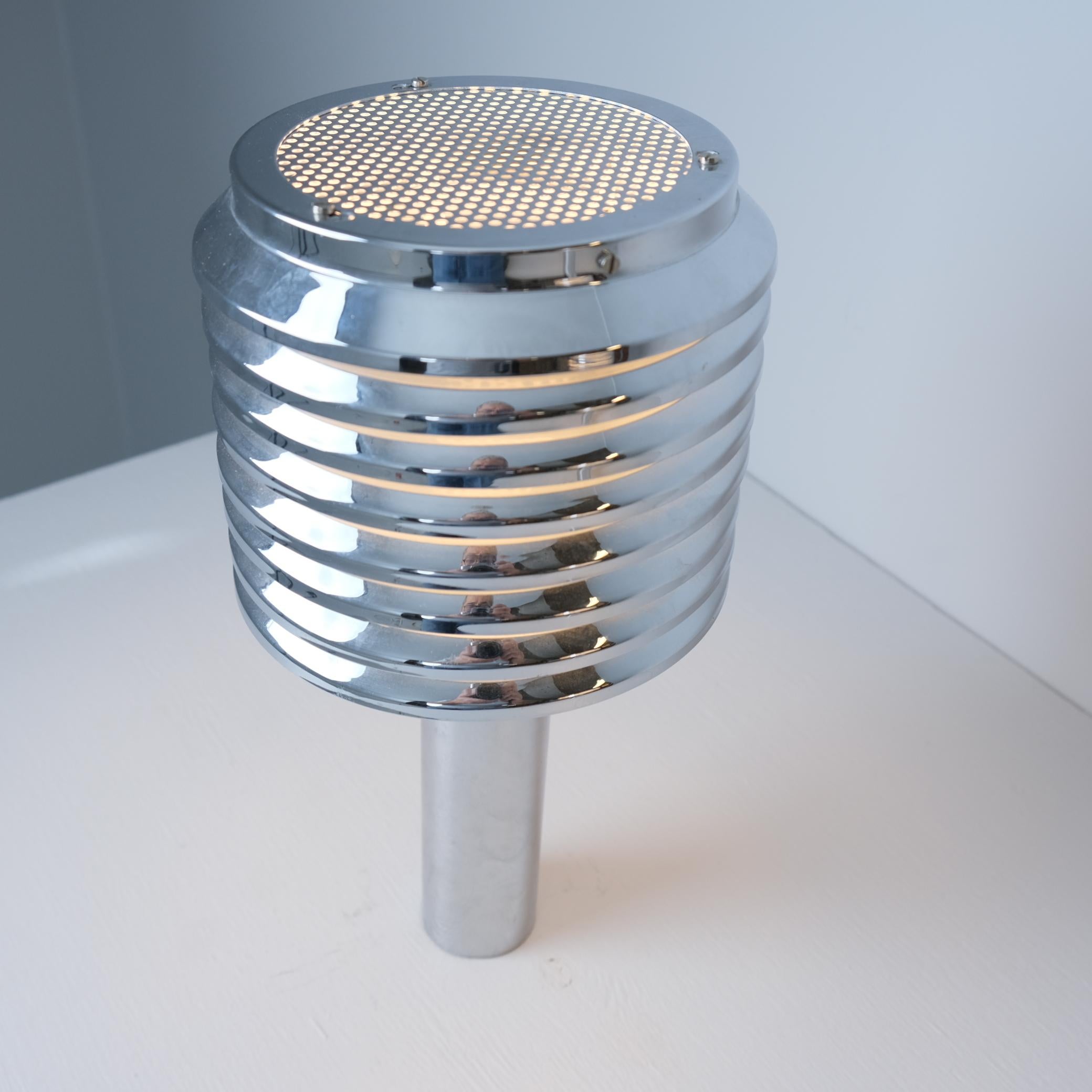 Hans-Agne Jakobsson Pair of Chromed Table Mounted Lamps, Sweden 1970s In Good Condition For Sale In Helsinki, FI