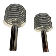 Hans-Agne Jakobsson Pair of Chromed Table Mounted Lamps, Sweden 1970s