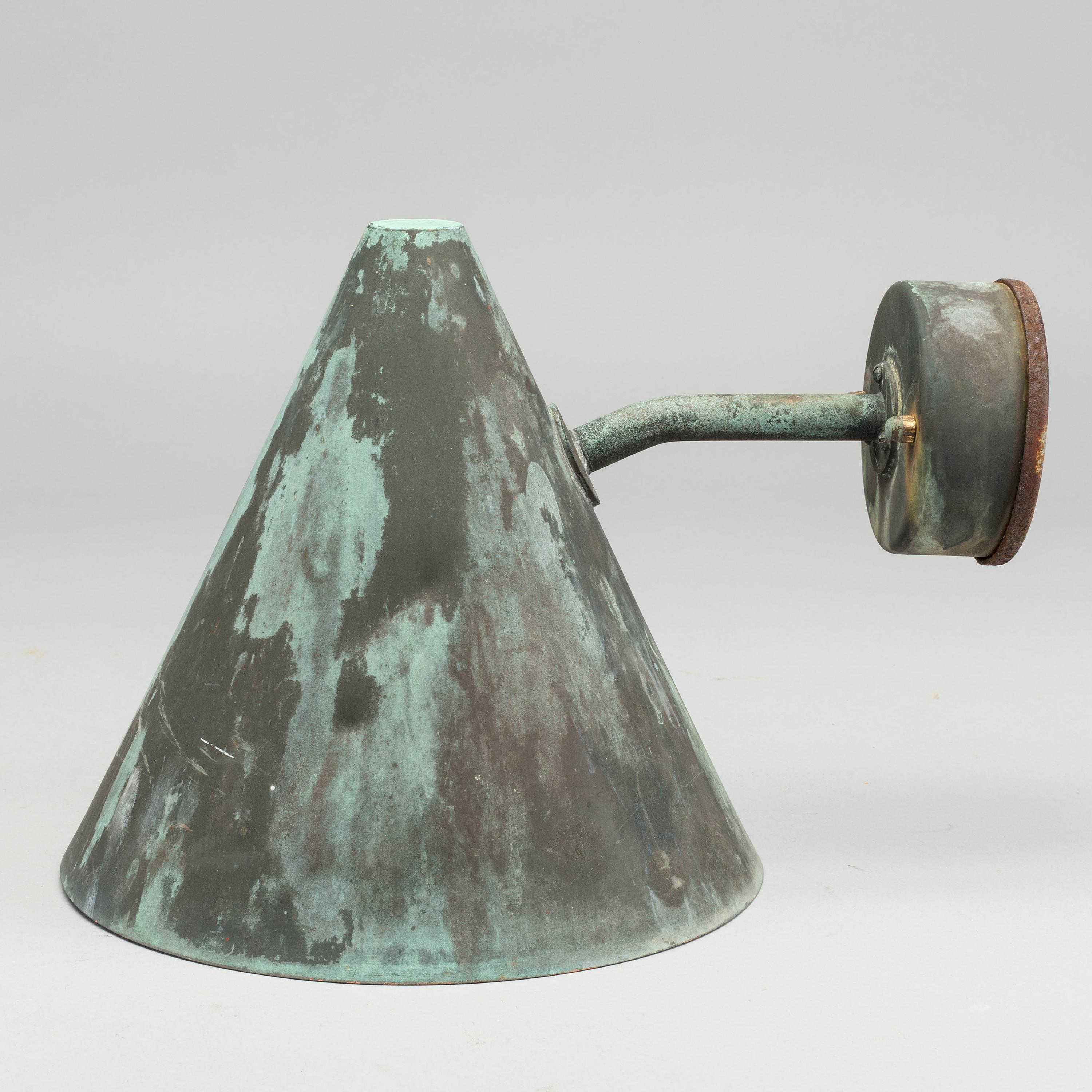 Swedish Hans Agne Jakobsson Pair of Cone Shaped Wall Lights in Copper