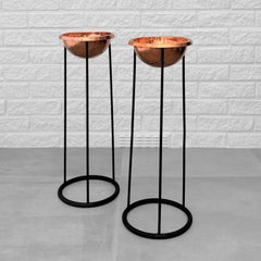 Hans-Agne Jakobsson pair of floor-standing ashtrays / planters, Sweden, 1950s
