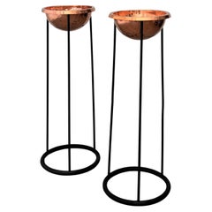 Hans-Agne Jakobsson pair of floor-standing ashtrays / planters, Sweden, 1950s