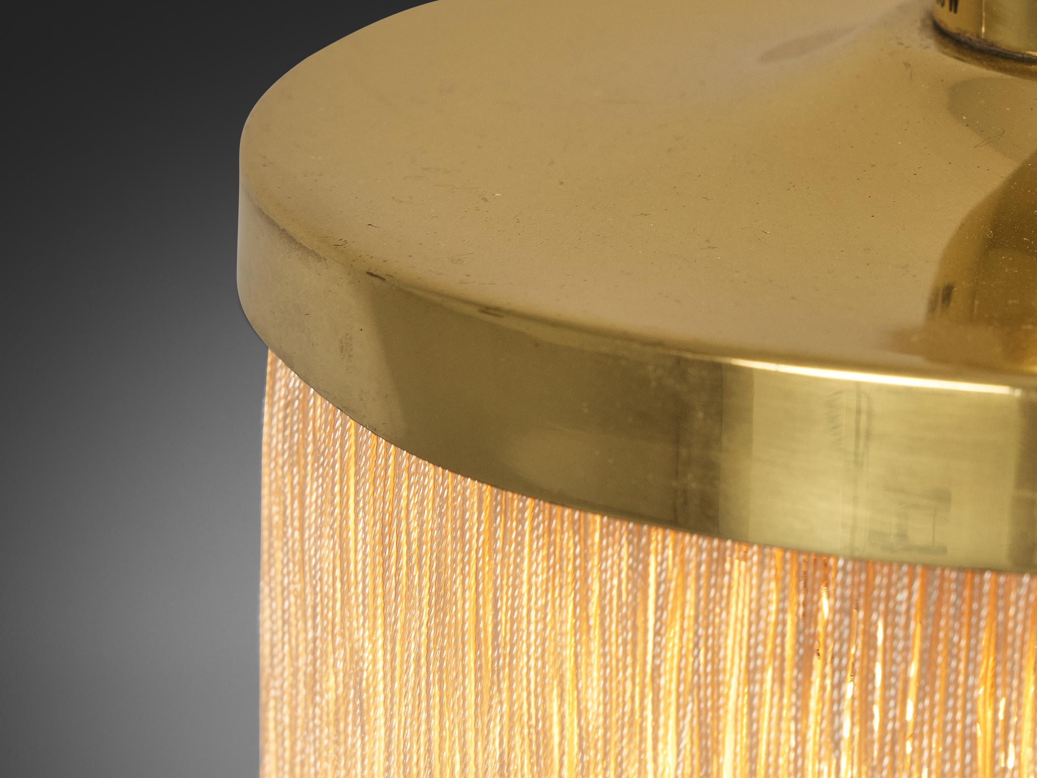 Hans-Agne Jakobsson paire de lampes de bureau Fringe en laiton et soie en vente 3