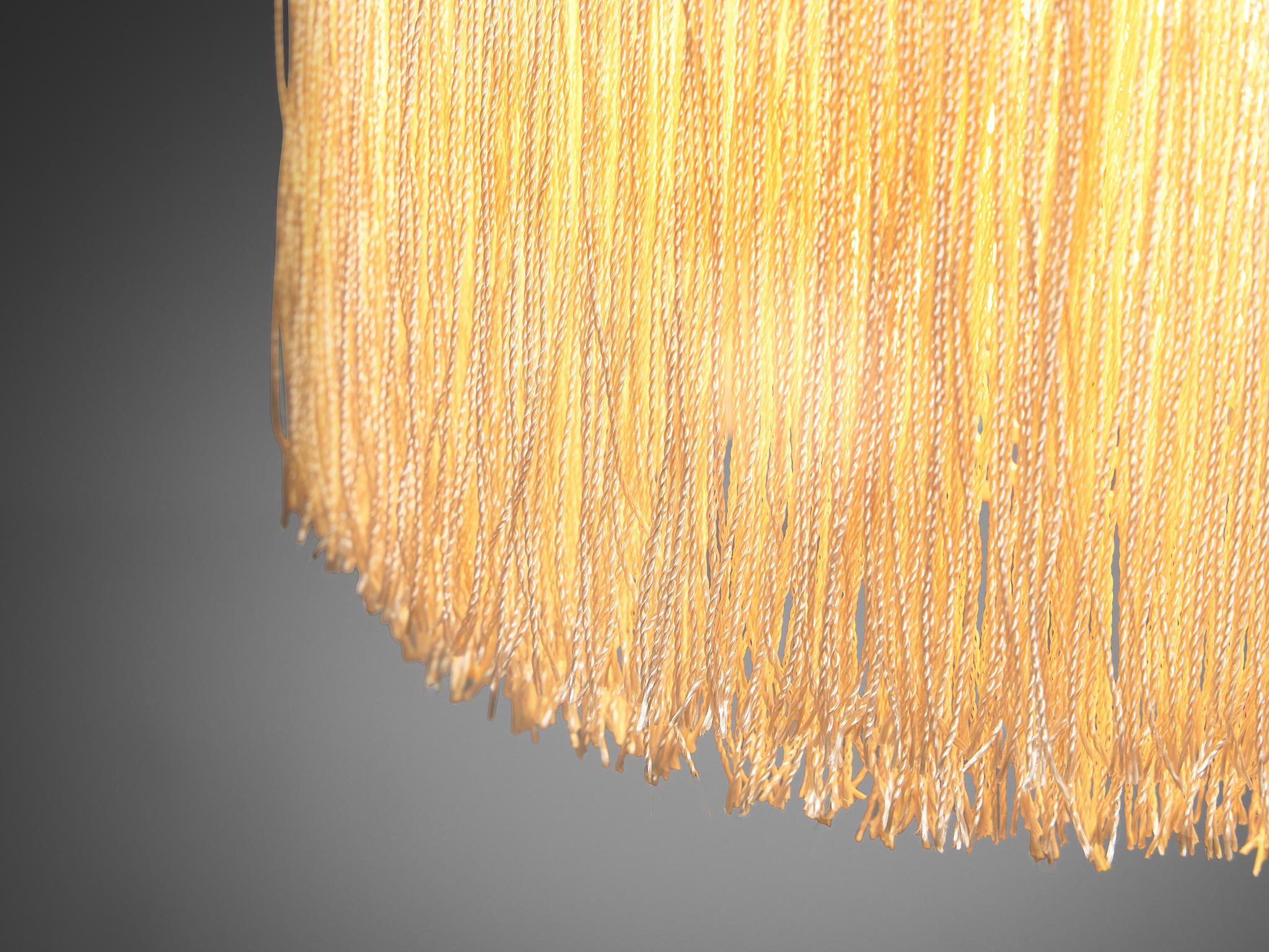 Hans-Agne Jakobsson paire de lampes de bureau Fringe en laiton et soie en vente 4