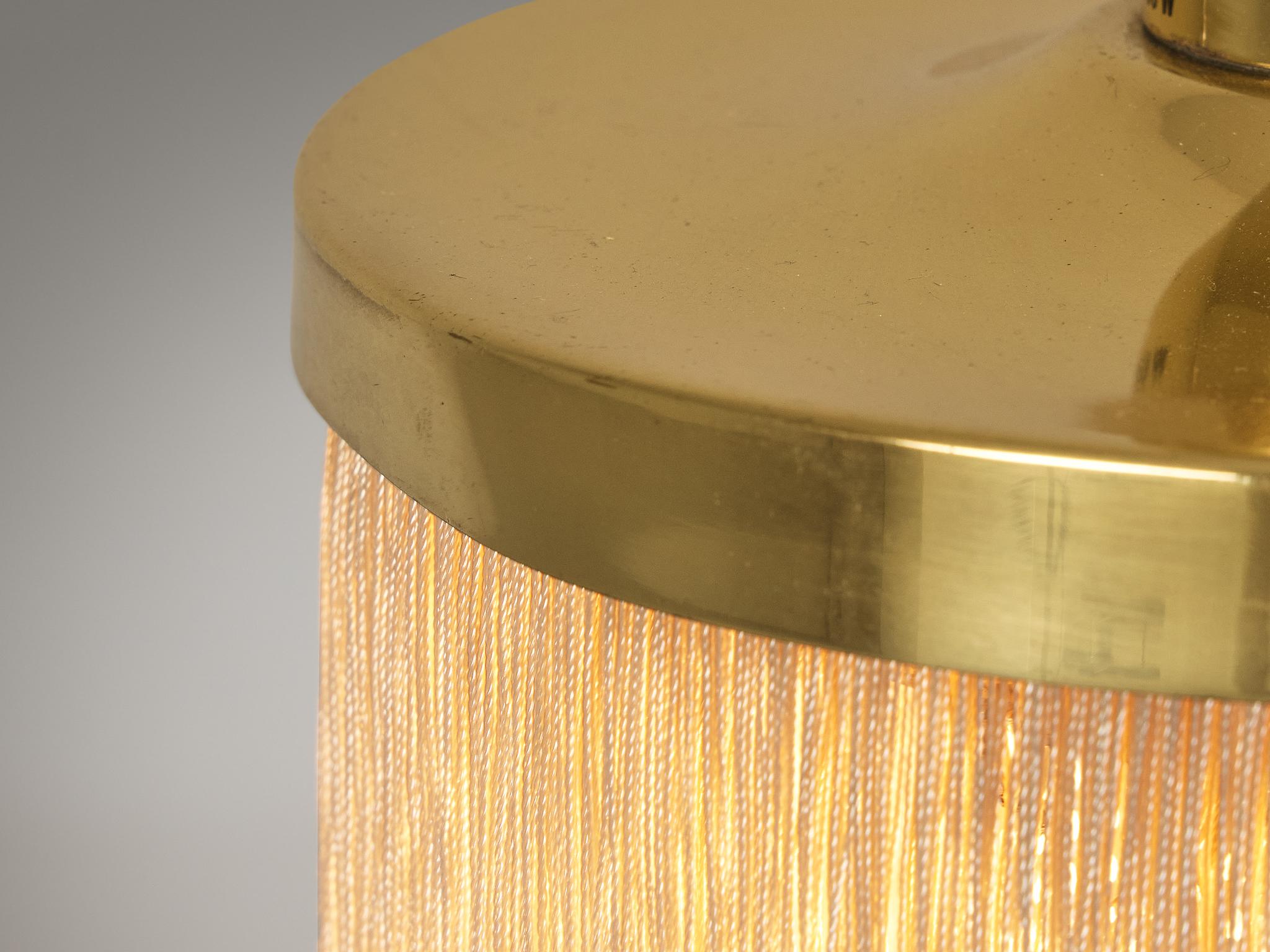 Mid-20th Century Hans-Agne Jakobsson Pair of 'Fringe' Table Lamps in Brass and Silk For Sale