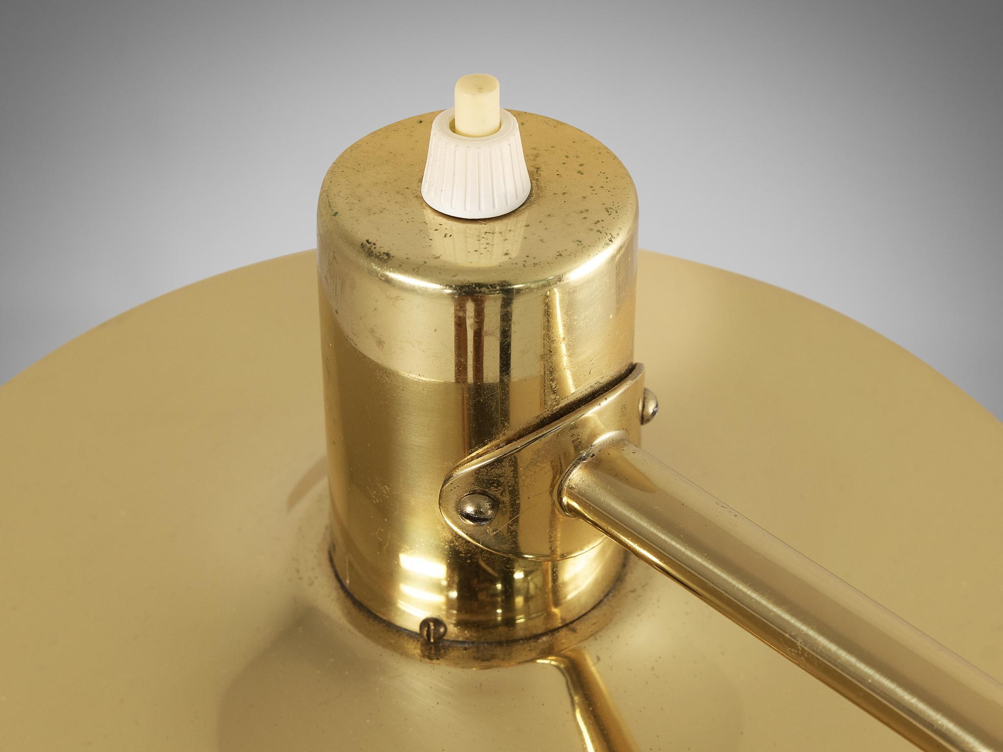 Hans-Agne Jakobsson Pair of 'Fringe' Table Lamps in Brass and Silk For Sale 1