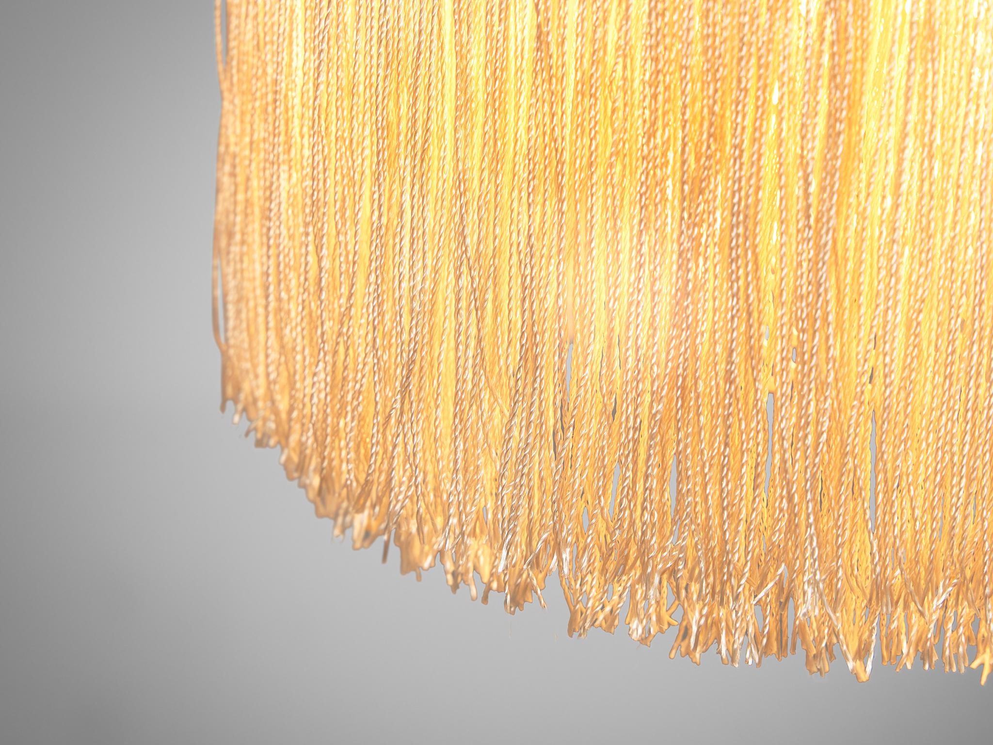 Hans-Agne Jakobsson Pair of 'Fringe' Table Lamps in Brass and Silk  For Sale 3
