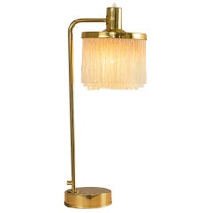 Hans-Agne Jakobsson Pair of 'Fringe' Table Lamps in Brass and Silk