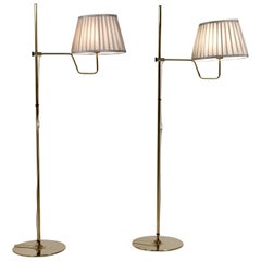 Hans-Agne Jakobsson, Pair of Rare Floor Lamps, Model G-192 M, in Brass, 1950s