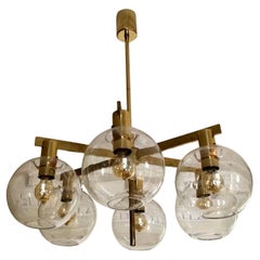 Hans-Agne Jakobsson 'Pastoral' Brass Chandelier with Six Globes