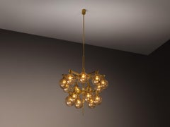 Hans-Agne Jakobsson ‘Pastoral’ Chandelier in Brass with Glass Spheres