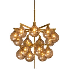 Hans-Agne Jakobsson ‘Pastoral’ Chandelier in Brass with Glass Spheres