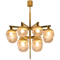 Hans-Agne Jakobsson ‘Pastoral’ Chandelier in Brass with Glass Spheres