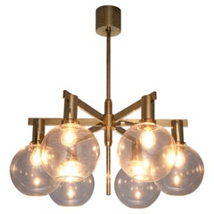Hans-Agne Jakobsson 'Pastoral' Chandelier in Glass and Brass