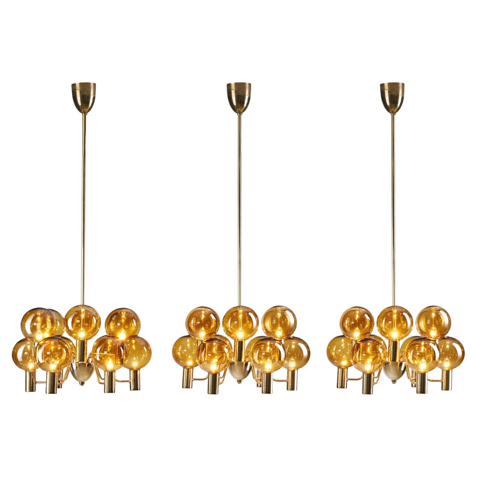 Hans-Agne Jakobsson “Patricia” Chandeliers for AB Markaryd, Sweden 1960s 