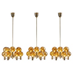 Hans-Agne Jakobsson “Patricia” Chandeliers for AB Markaryd, Sweden 1960s 