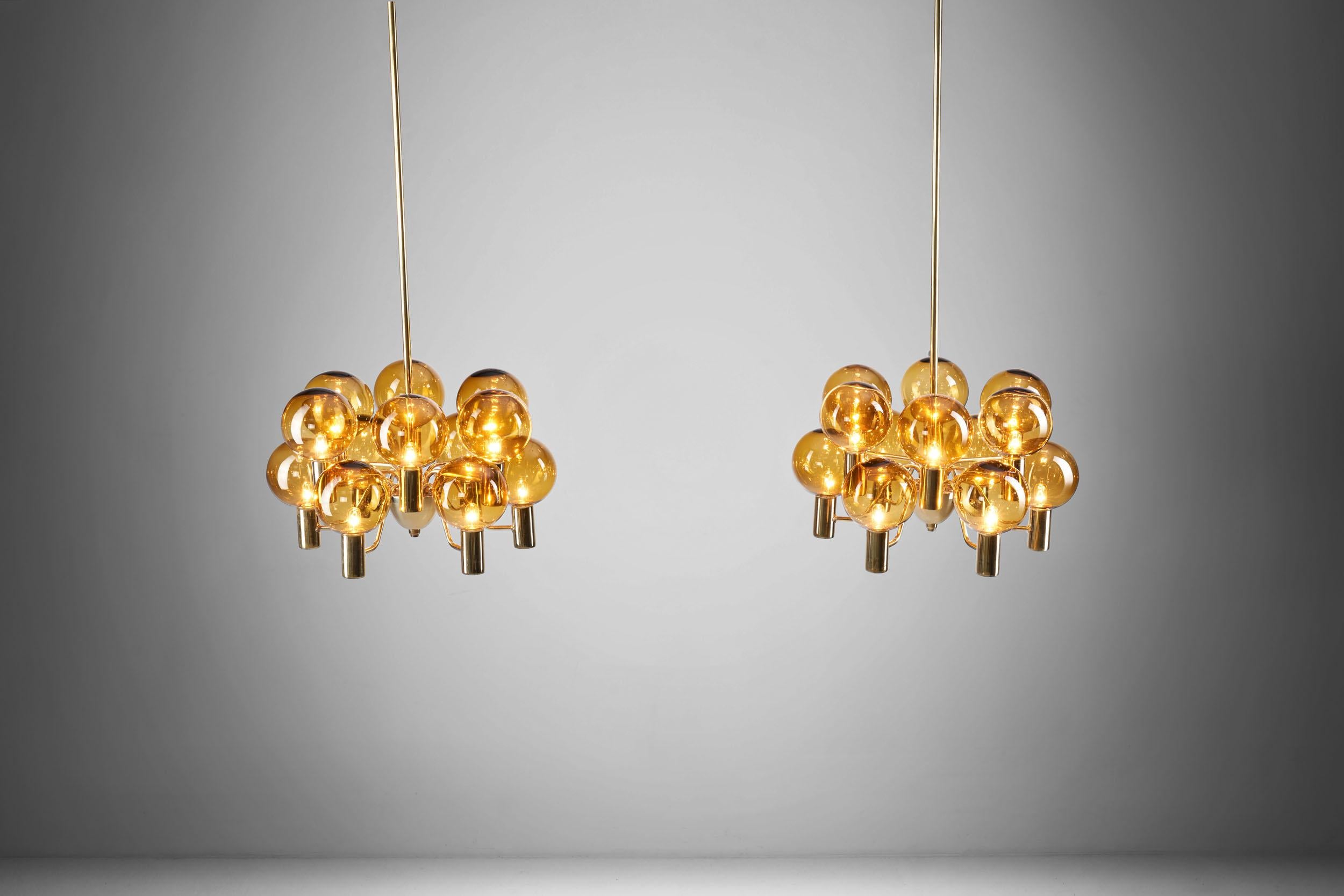 Mid-19th Century Hans-Agne Jakobsson “Patricia” Chandeliers, Sweden 1960s