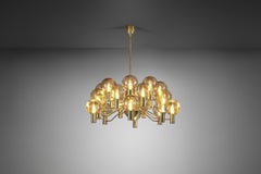 Hans-Agne Jakobsson "Patricia T372/24" Chandelier for Markaryd, Sweden 1960s