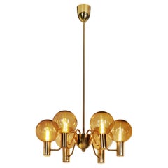 Hans-Agne Jakobsson "Patricia T372/6" Glass Chandelier, Sweden 1960s