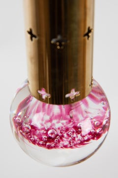 Hans Agne Jakobsson Pendant Brass with Glass Drop