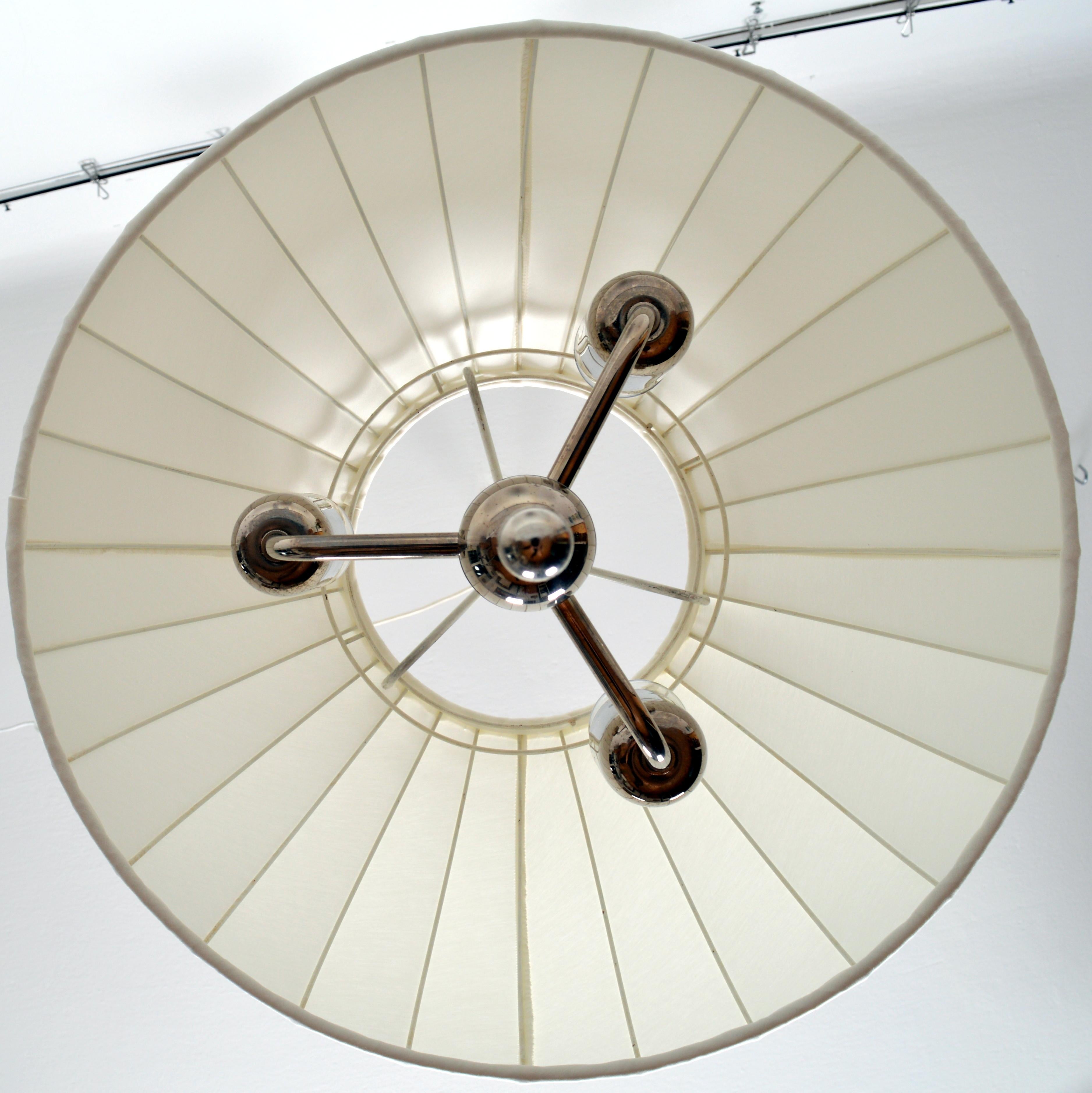 Plated Hans-Agne Jakobsson Pendant / Ceiling Lamp ”Carolin” T549 Markaryd Sweden For Sale
