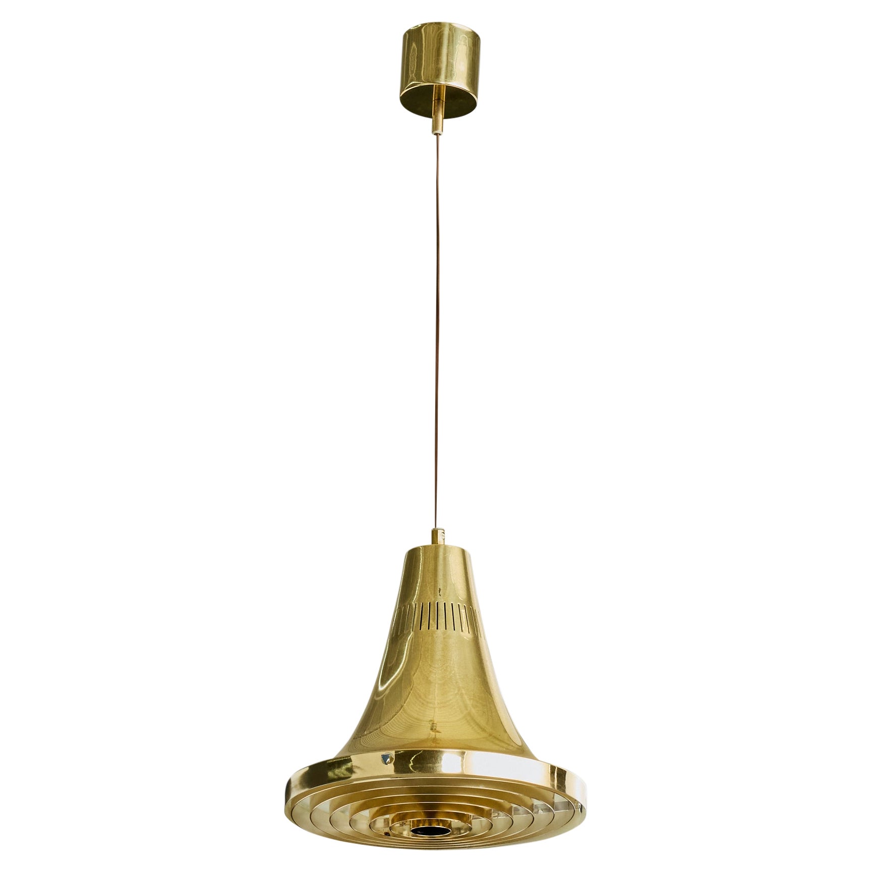 Hans-Agne Jakobsson, Pendant Light, Brass, Sweden, 1960s For Sale
