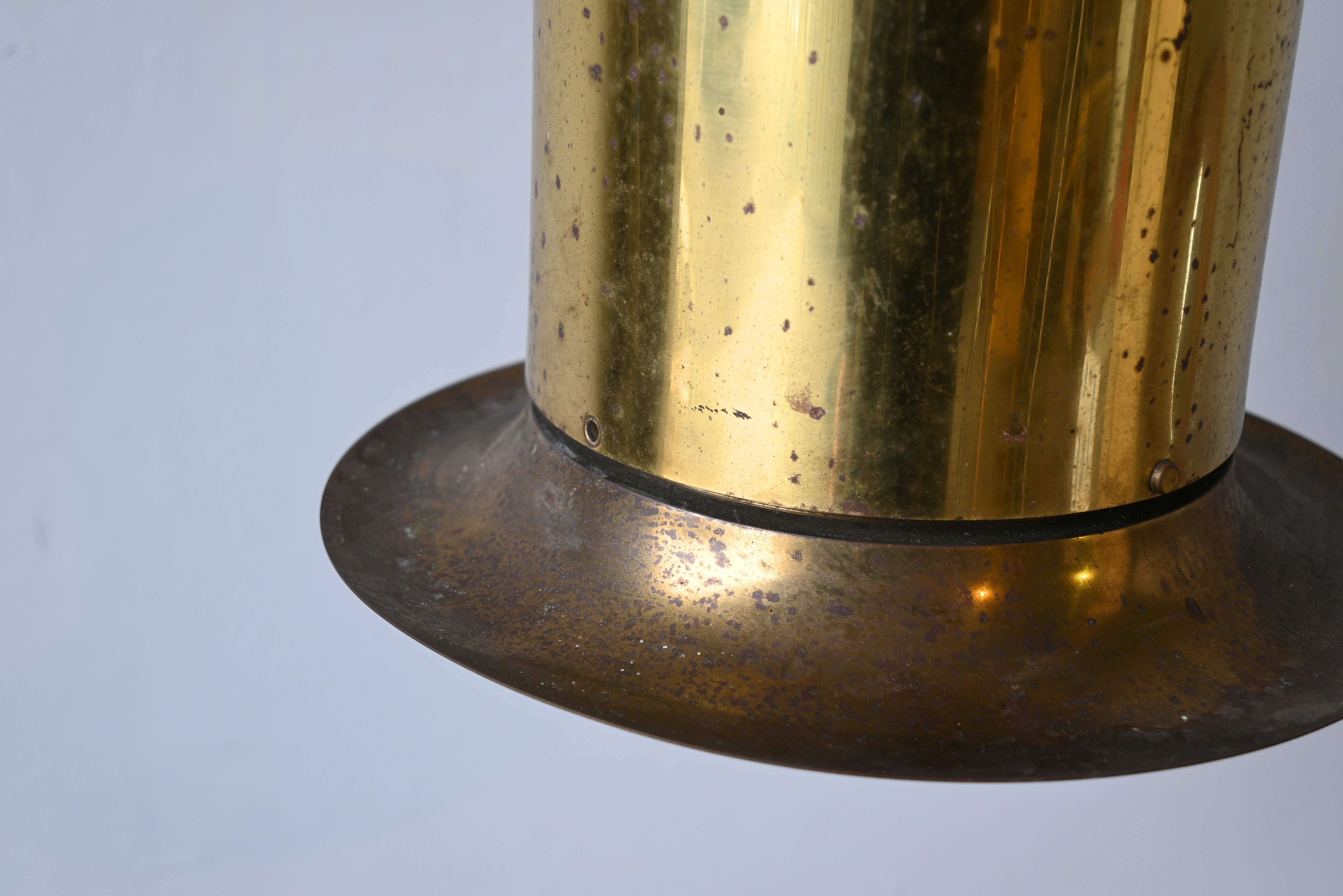 Hans-Agne Jakobsson, Pendant Light, Brass, Sweden, c. 1960s In Good Condition In High Point, NC