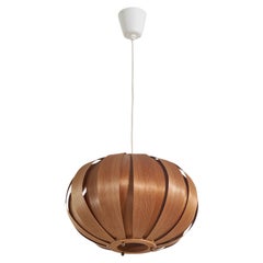 Hans-Agne Jakobsson, Pendant Light, Moulded Pine Veneer, Sweden, 1970s