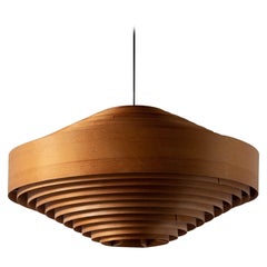 Hans-Agne Jakobsson, Pendant Light, Pine, Moulded Pine Veneer, Sweden, 1970s
