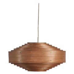 Hans-Agne Jakobsson, Pendant Light, Pine Veneer, Sweden, 1970s