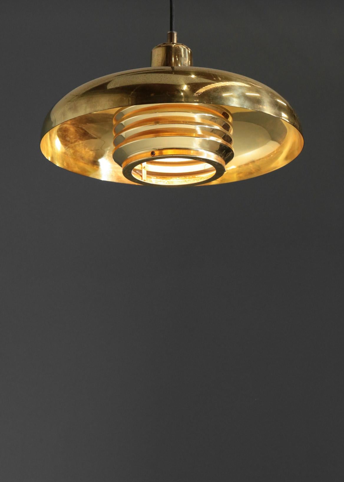 Hans Agne Jakobsson Pendant, Scandinavian Design 1960s Swedish Design Brass 5