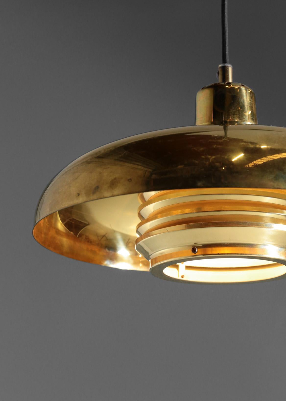 Hans Agne Jakobsson Pendant, Scandinavian Design 1960s Swedish Design Brass 3