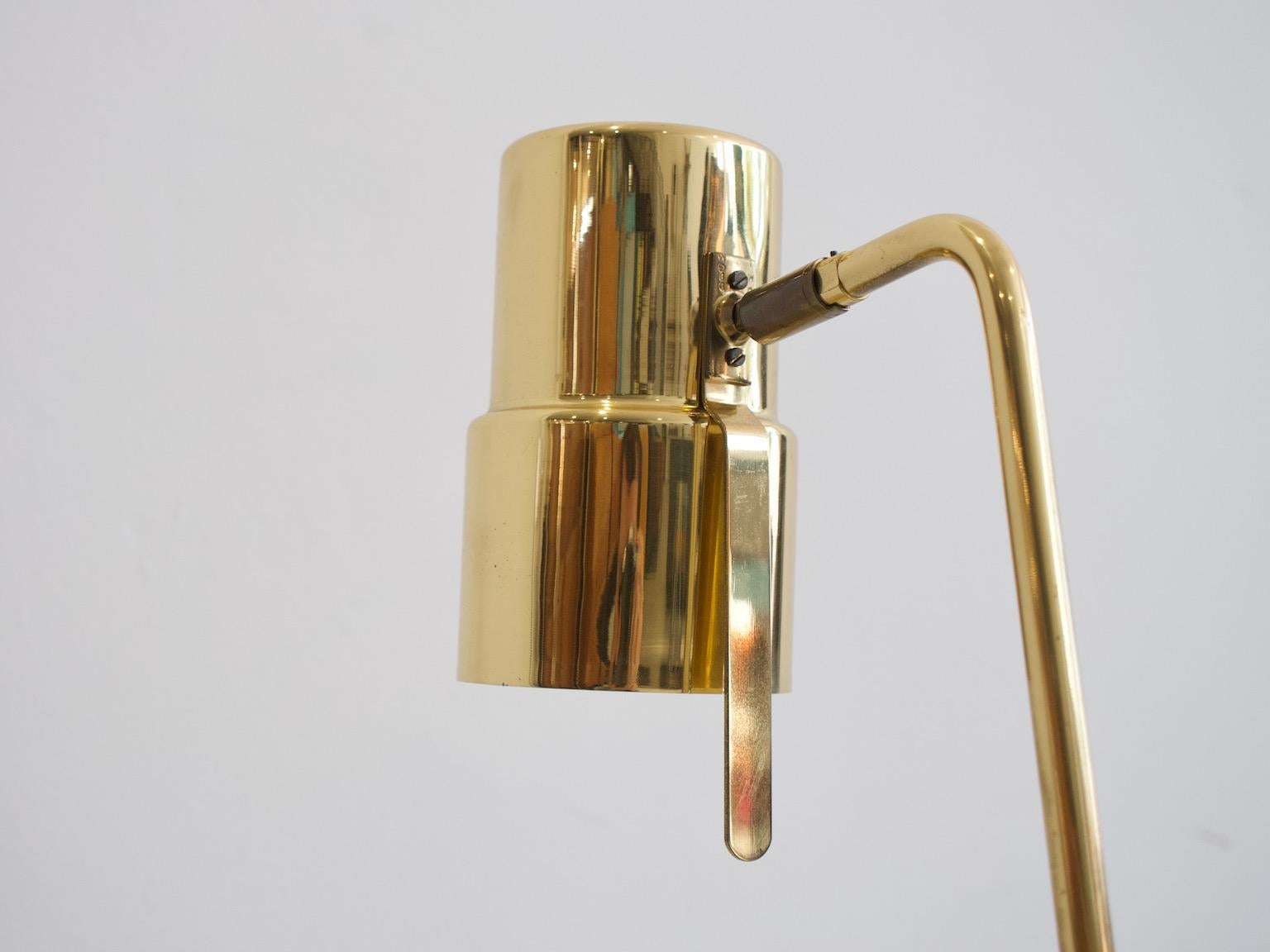 20th Century Hans-Agne Jakobsson Polished Brass Floor Lamp