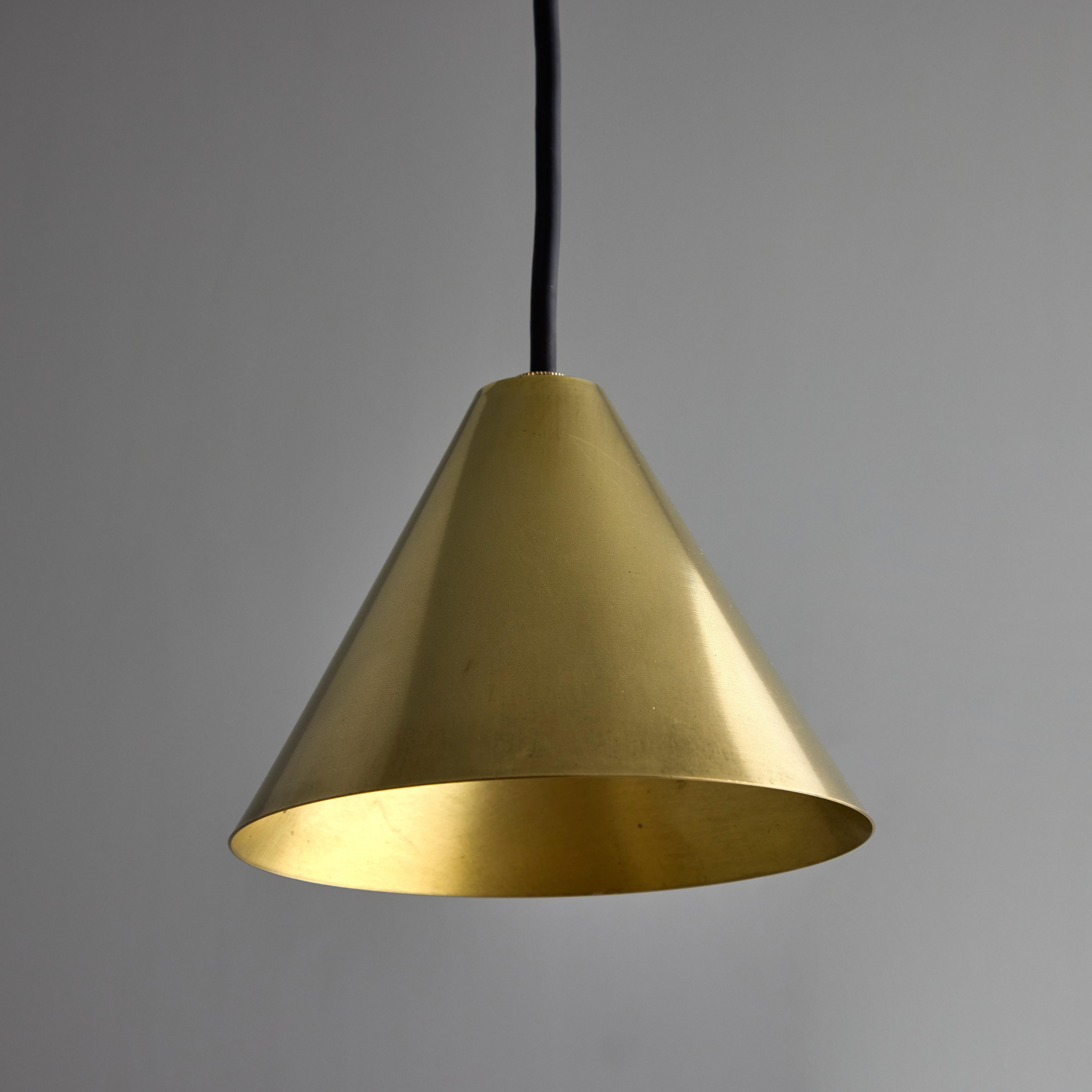 Swedish Hans-Agne Jakobsson Polished Brass 'Mini-Tratten' Outdoor Pendant For Sale