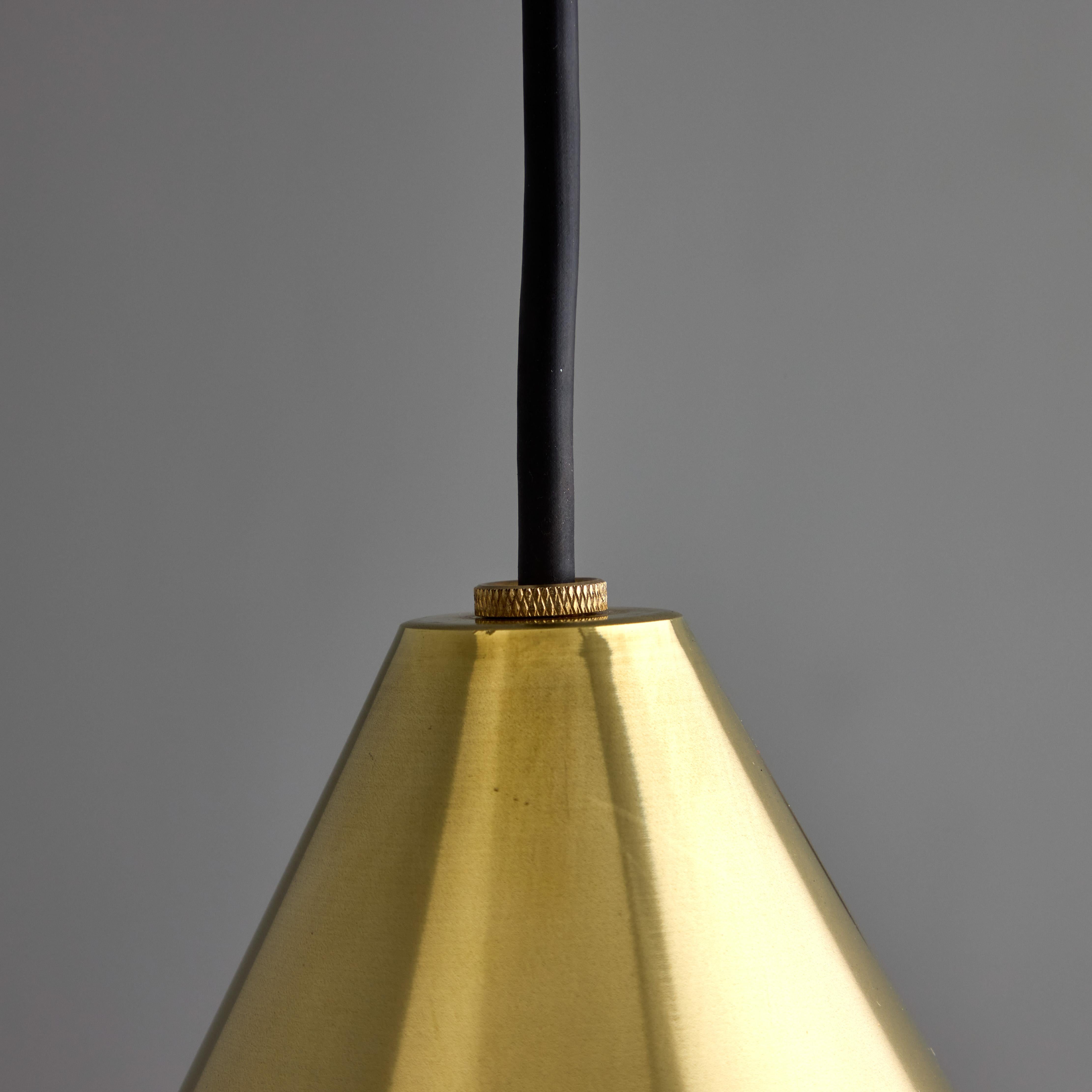 Contemporary Hans-Agne Jakobsson Polished Brass 'Mini-Tratten' Outdoor Pendant For Sale
