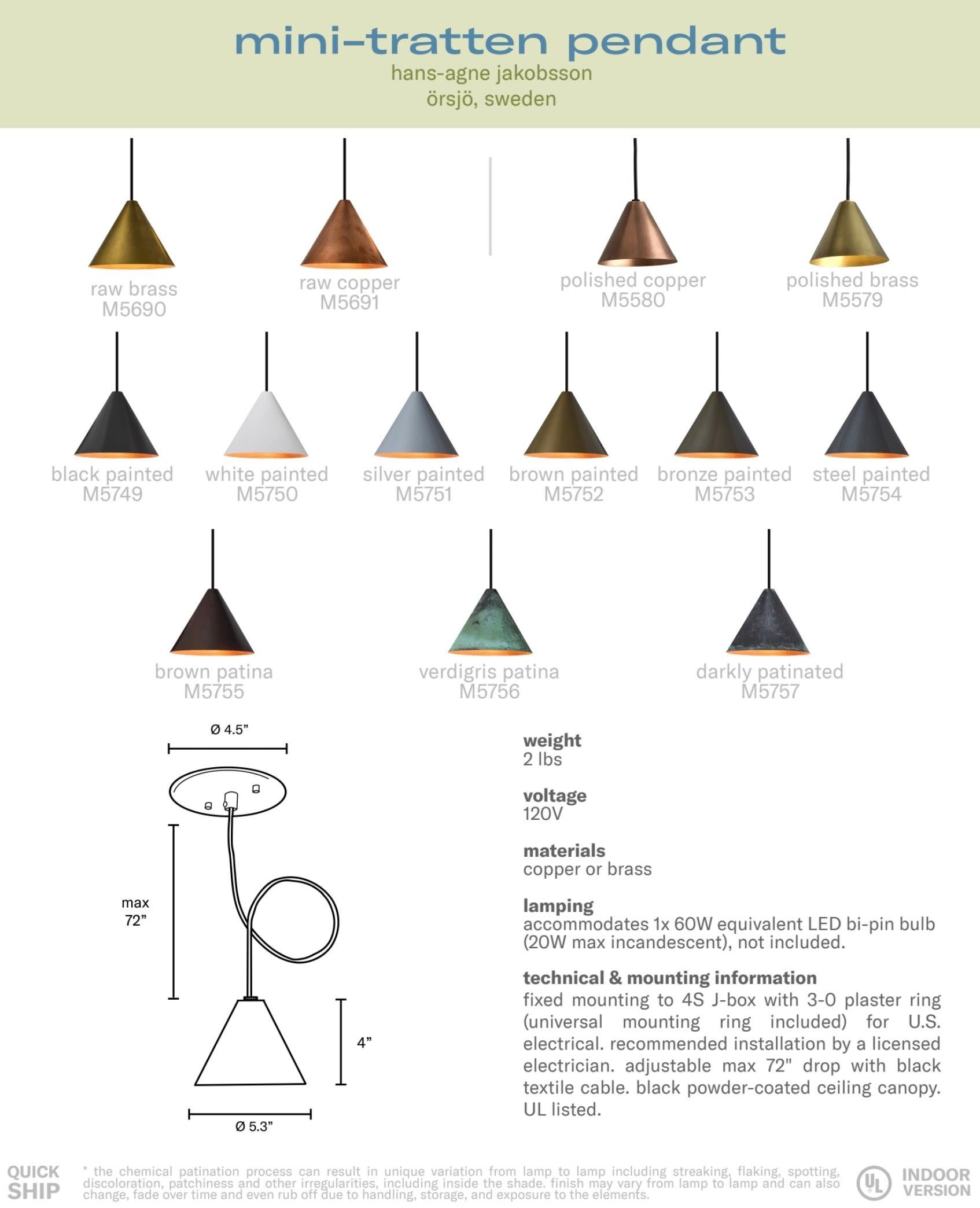 Ciondolo 'Mini-Tratten' in ottone lucido di Hans-Agne Jakobsson in vendita 4