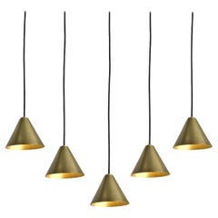 Hans-Agne Jakobsson Polished Brass 'Mini-Tratten' Pendant for Örsjö