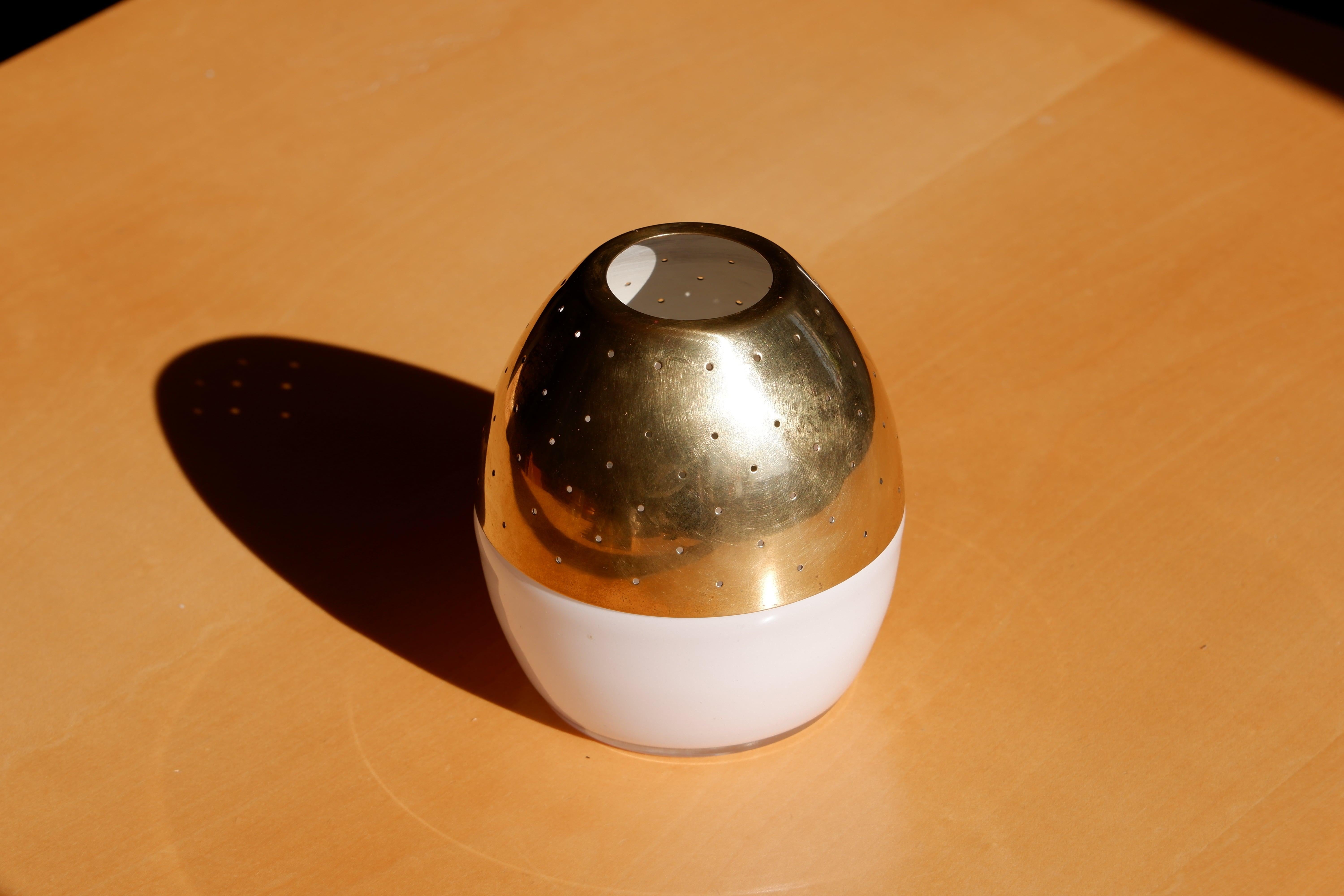 Hans Agne Jakobsson Rare Candle Lamp, Brass & Opal circa 1960 For Sale 10