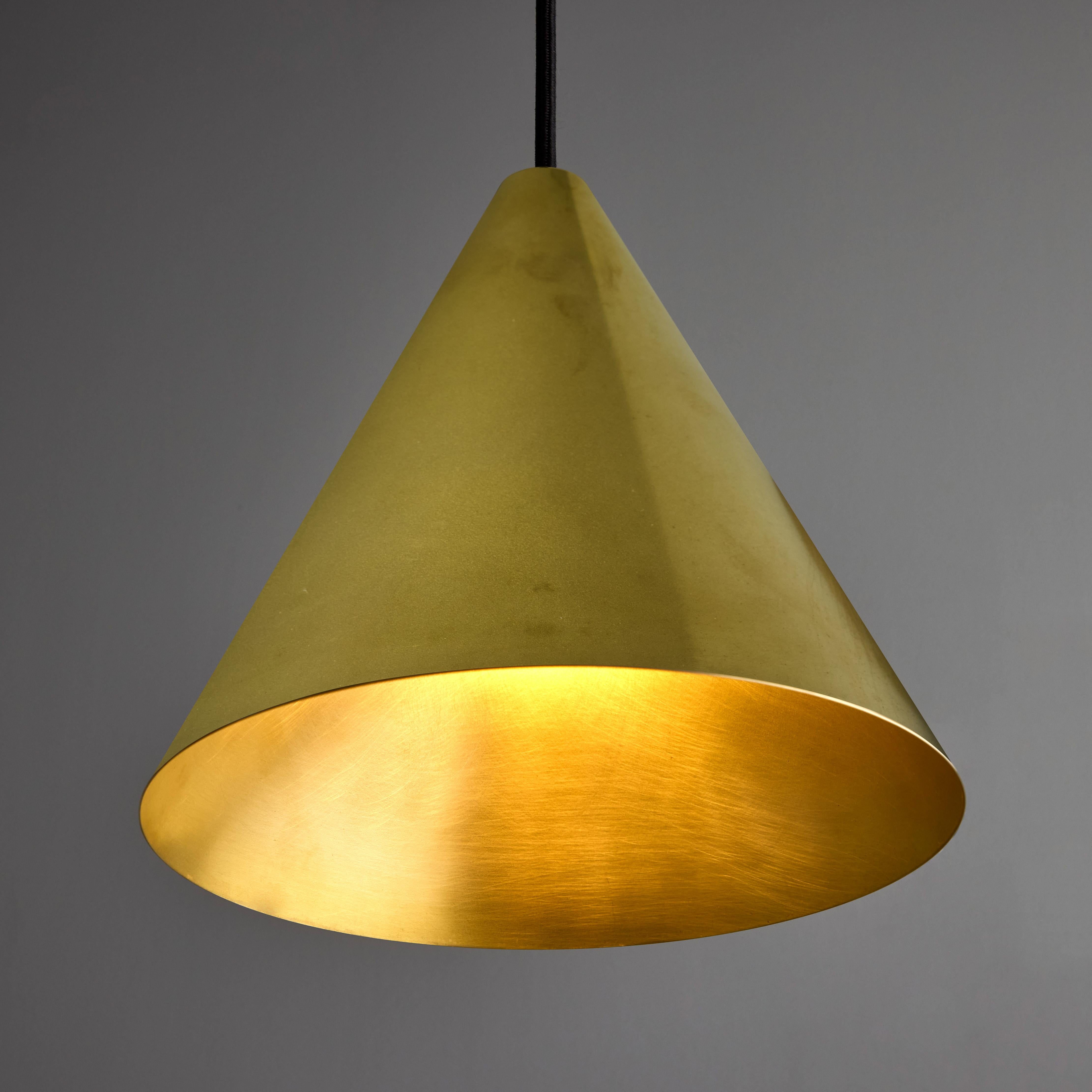 Scandinavian Modern Hans-Agne Jakobsson Raw Brass 'Tratten' Pendant For Sale