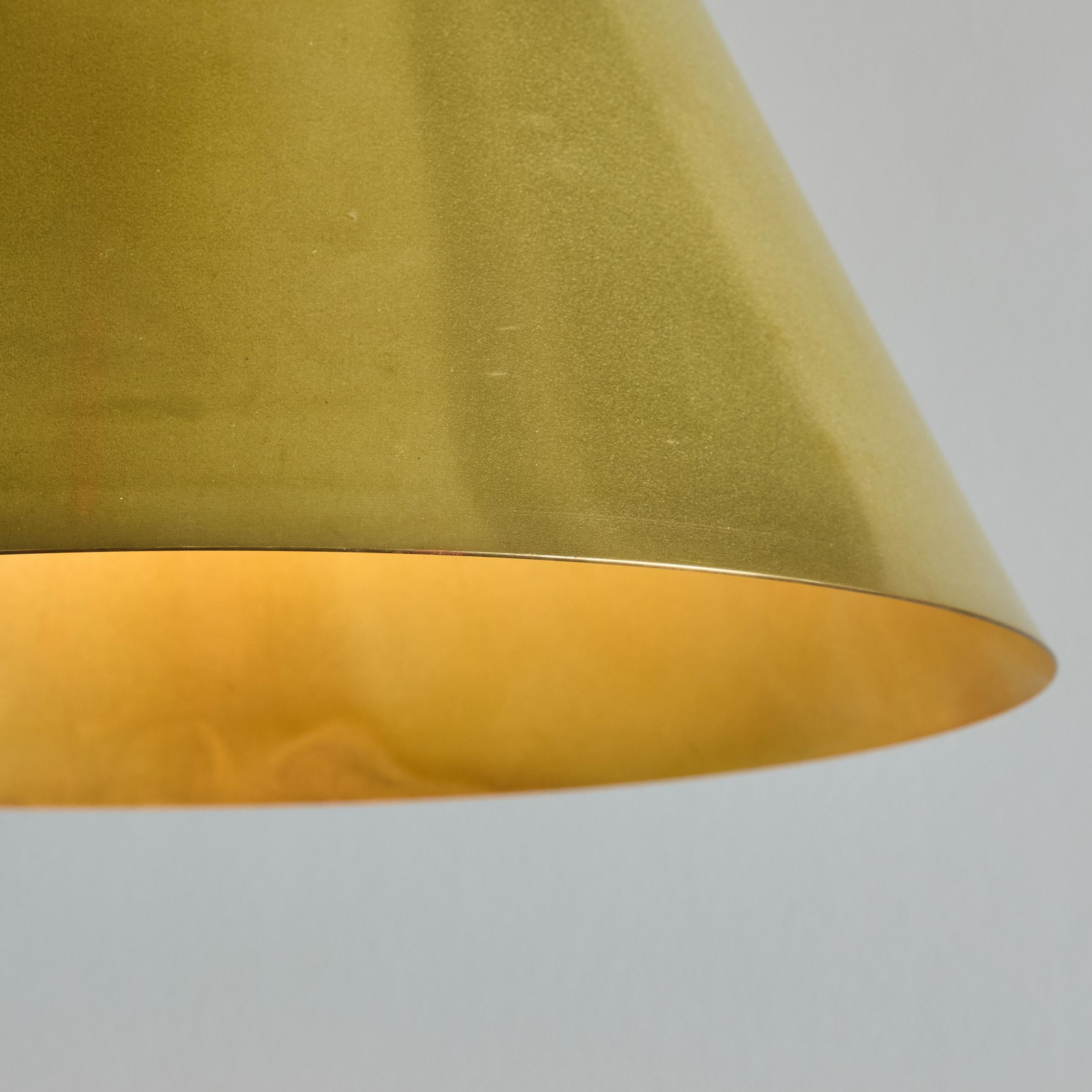 Hans-Agne Jakobsson Raw Brass 'Tratten' Pendant In New Condition For Sale In Glendale, CA