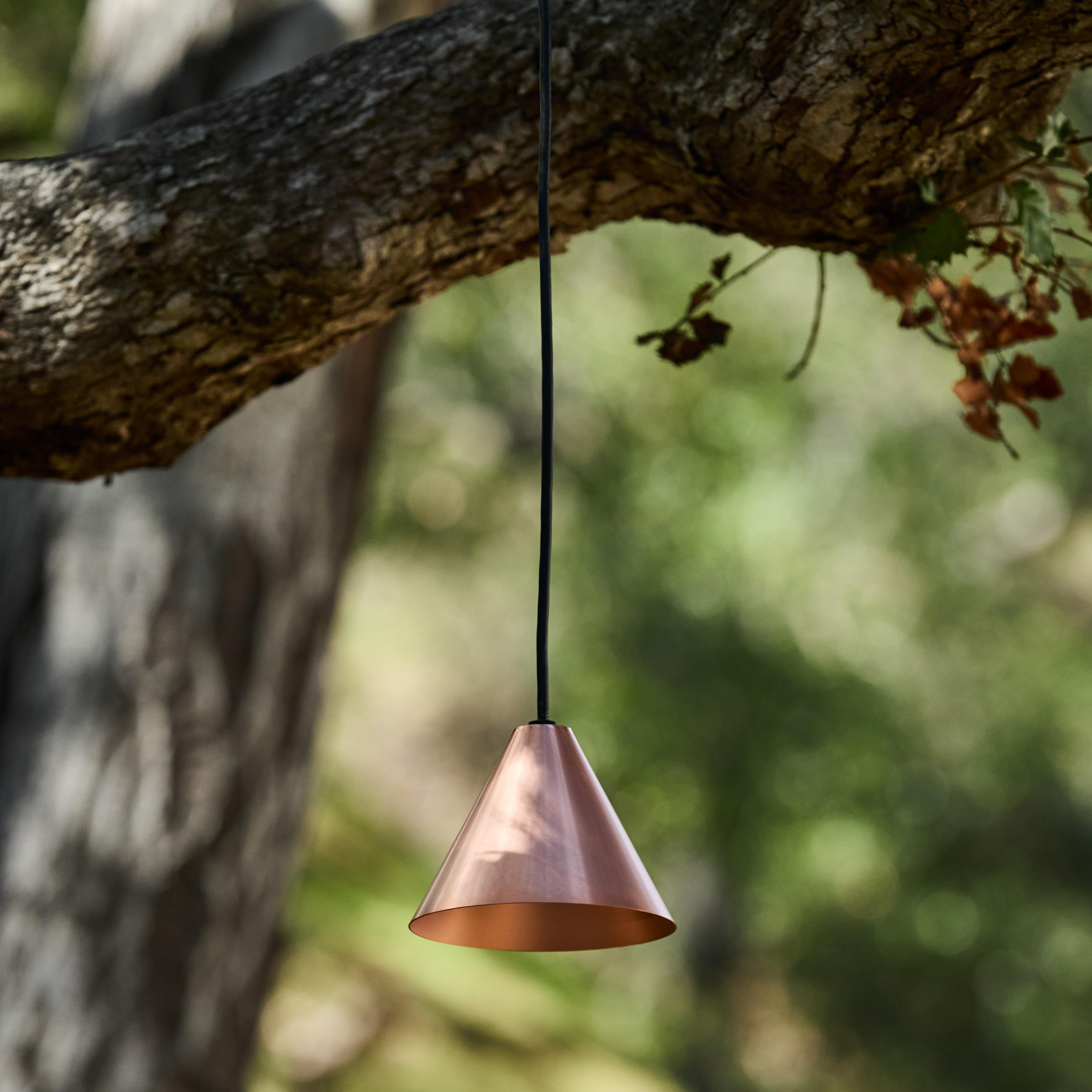 Swedish Hans-Agne Jakobsson Raw Copper 'Mini-Tratten' Outdoor Pendant For Sale
