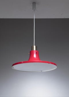 Hans-Agne Jakobsson red metal and brass Tulip pendant
