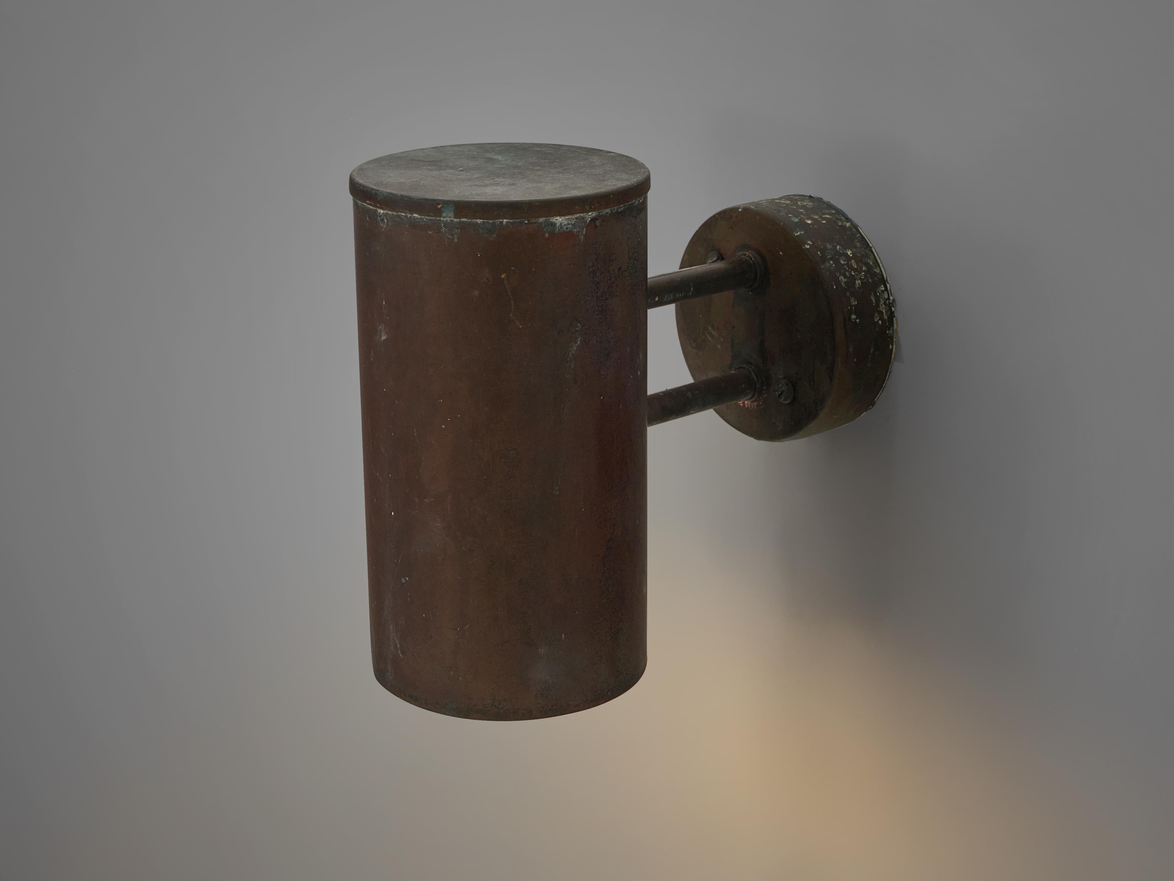 Scandinavian Modern Hans-Agne Jakobsson ‘Rulle’ Wall Lights in Patinated Copper