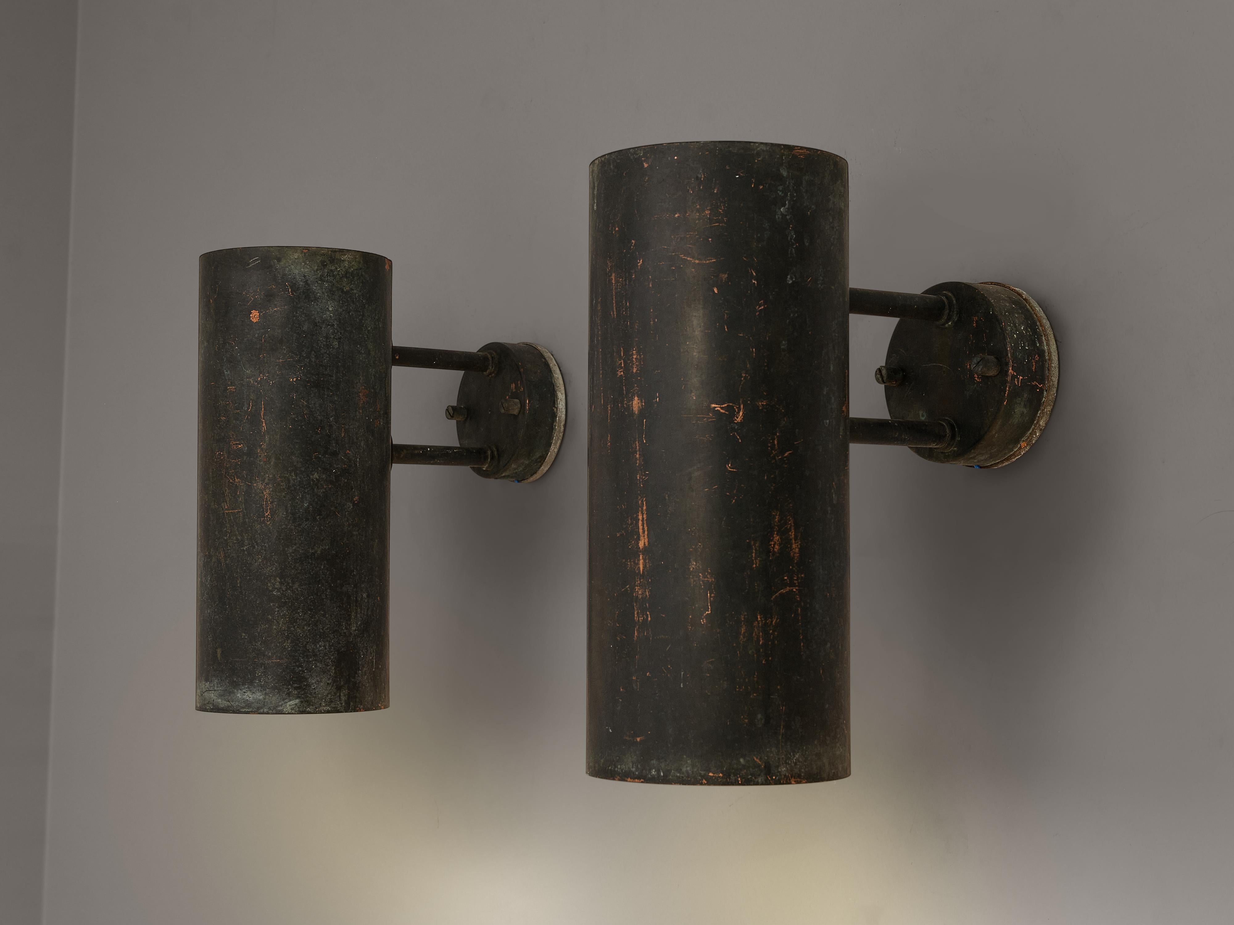 Hans-Agne Jakobsson ‘Rulle’ Wall Lights in Patinated Copper In Good Condition In Waalwijk, NL