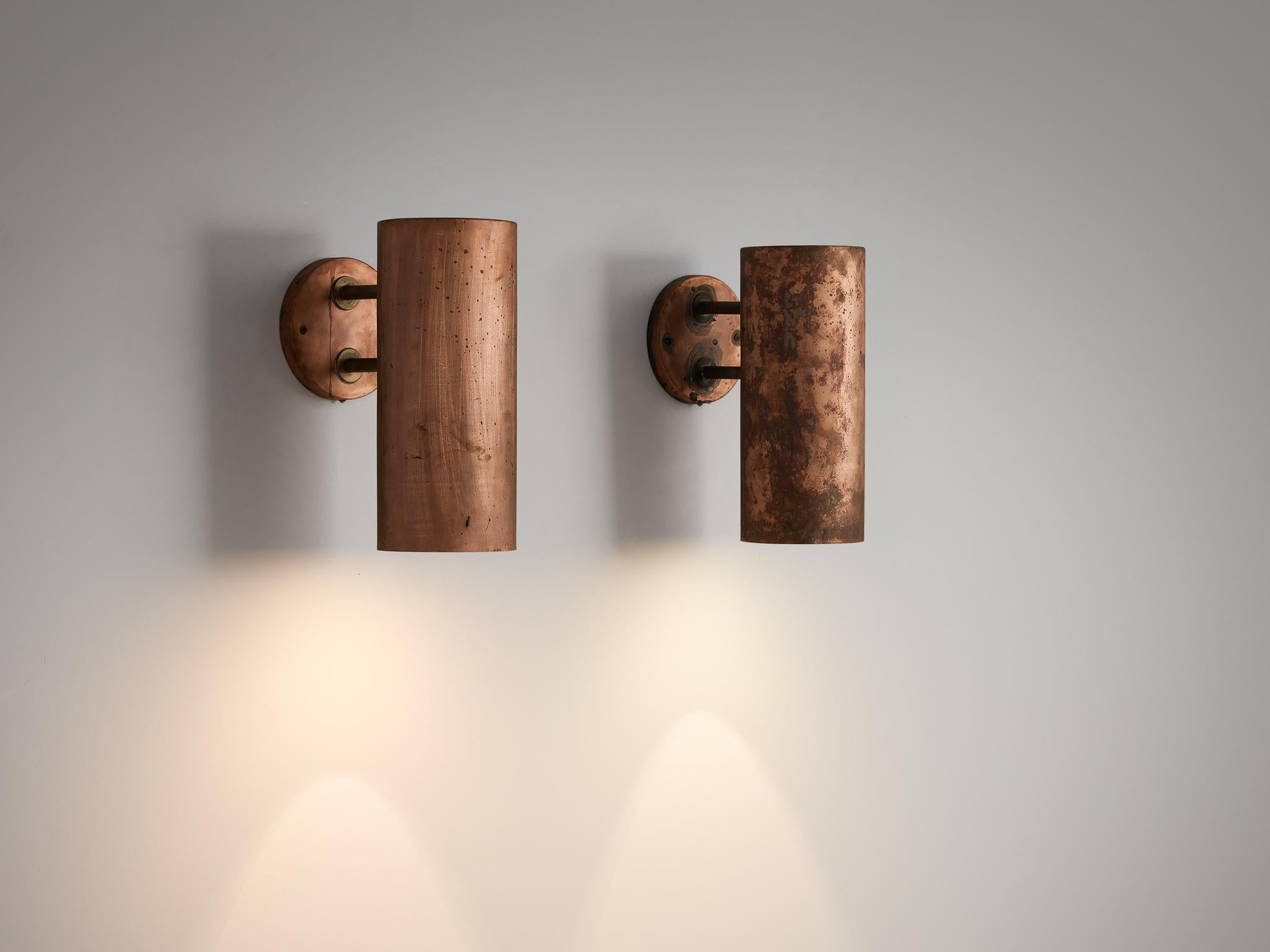 Hans-Agne Jakobsson ‘Rulle’ Wall Lights in Patinated Copper 1