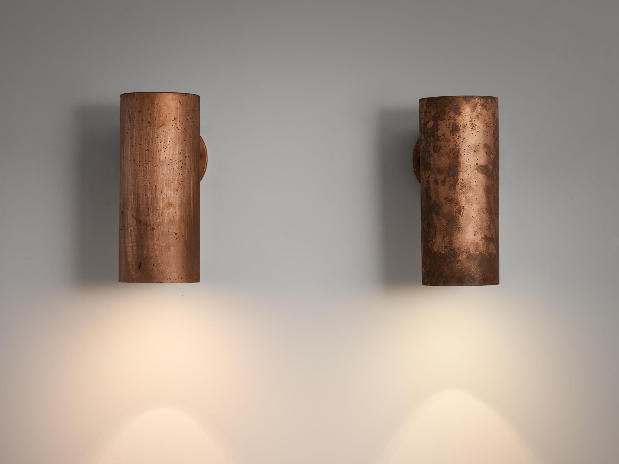 Hans-Agne Jakobsson ‘Rulle’ Wall Lights in Patinated Copper 2