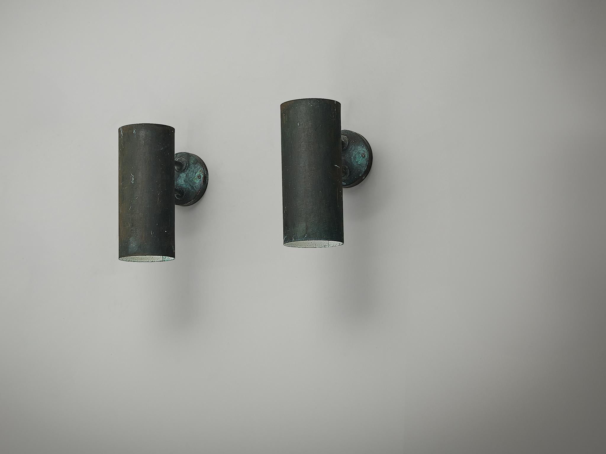 Hans-Agne Jakobsson ‘Rulle’ Wall Lights in Patinated Copper  3