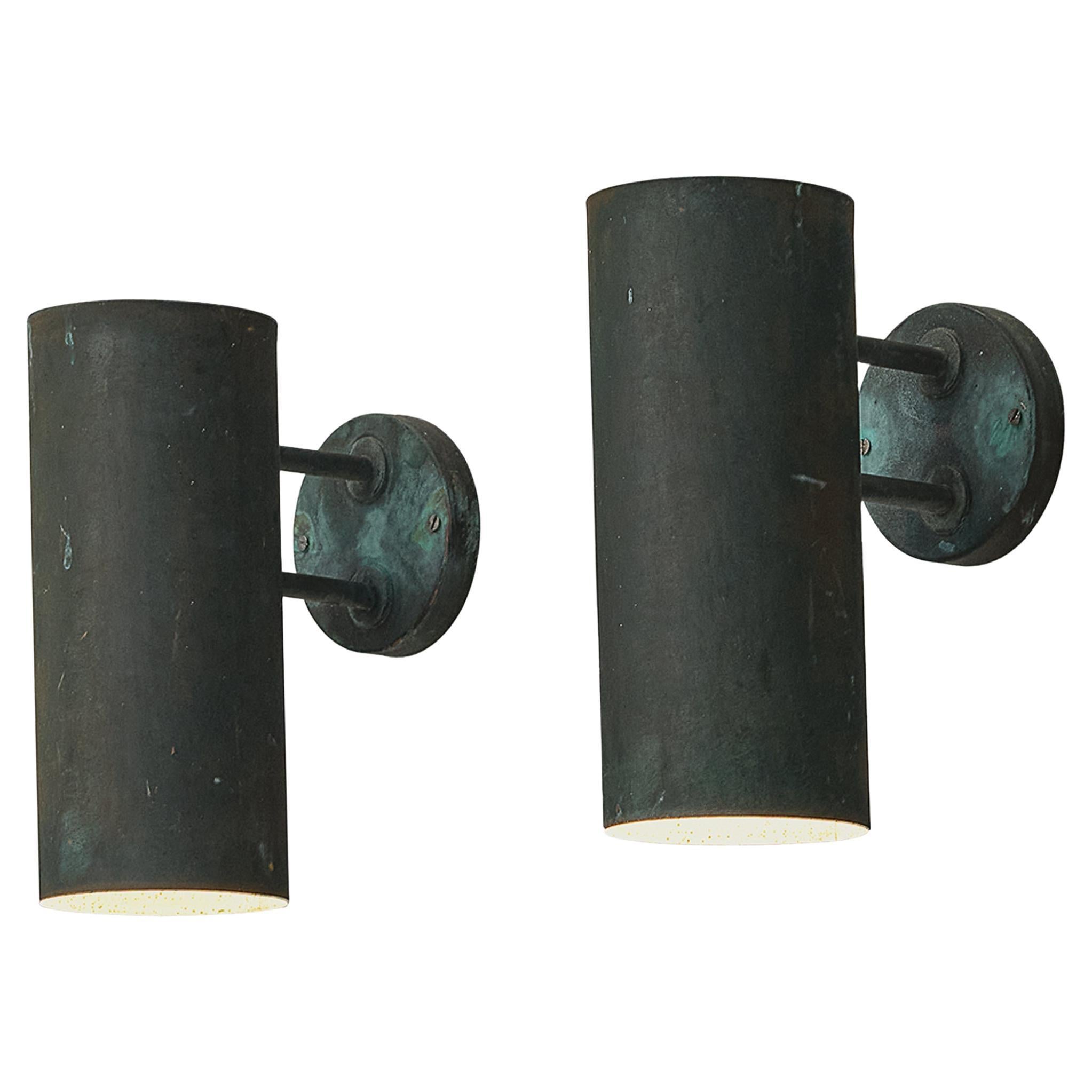 Hans-Agne Jakobsson ‘Rulle’ Wall Lights in Patinated Copper 