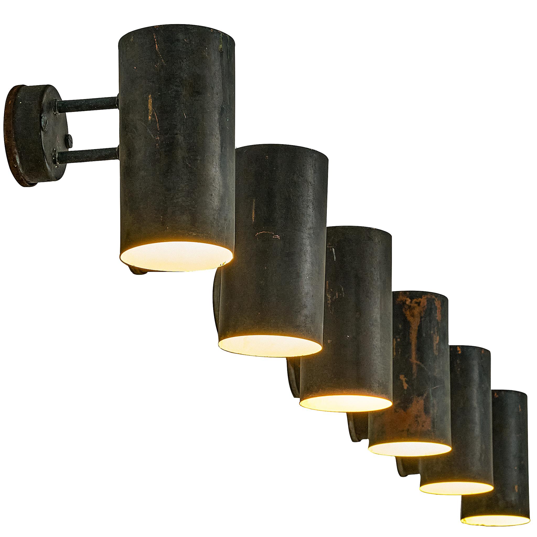 Hans-Agne Jakobsson ‘Rulle’ Wall Lights in Patinated Copper