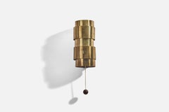 Hans-Agne Jakobsson, Sconces, Brass, Wood, Sweden, 1960s